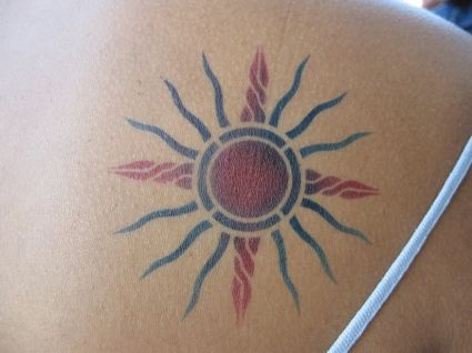 Tribal Sun Tattoo For Girl
